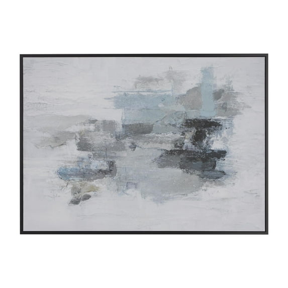 66" x 48" Abstract Framed Wall Art with Black Frame, by DecMode