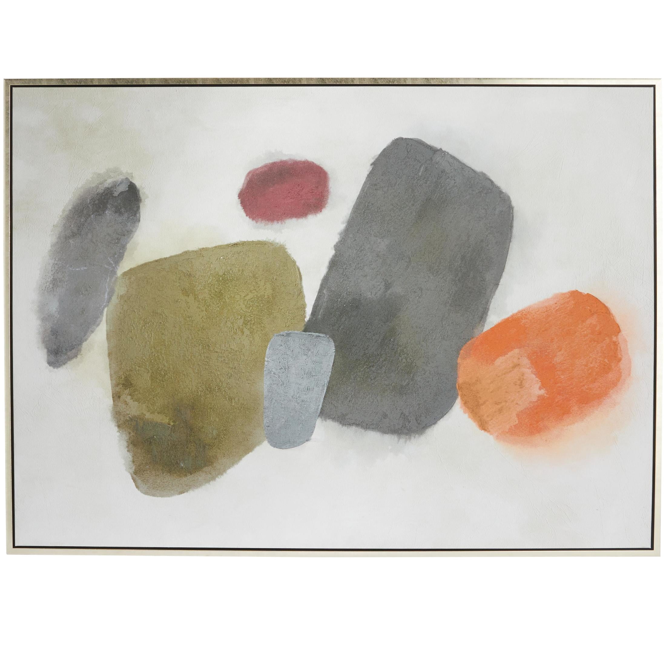 66" x 48" Abstract Square Shaped Geometric Framed Wall Art with White Washed Backing, by DecMode
