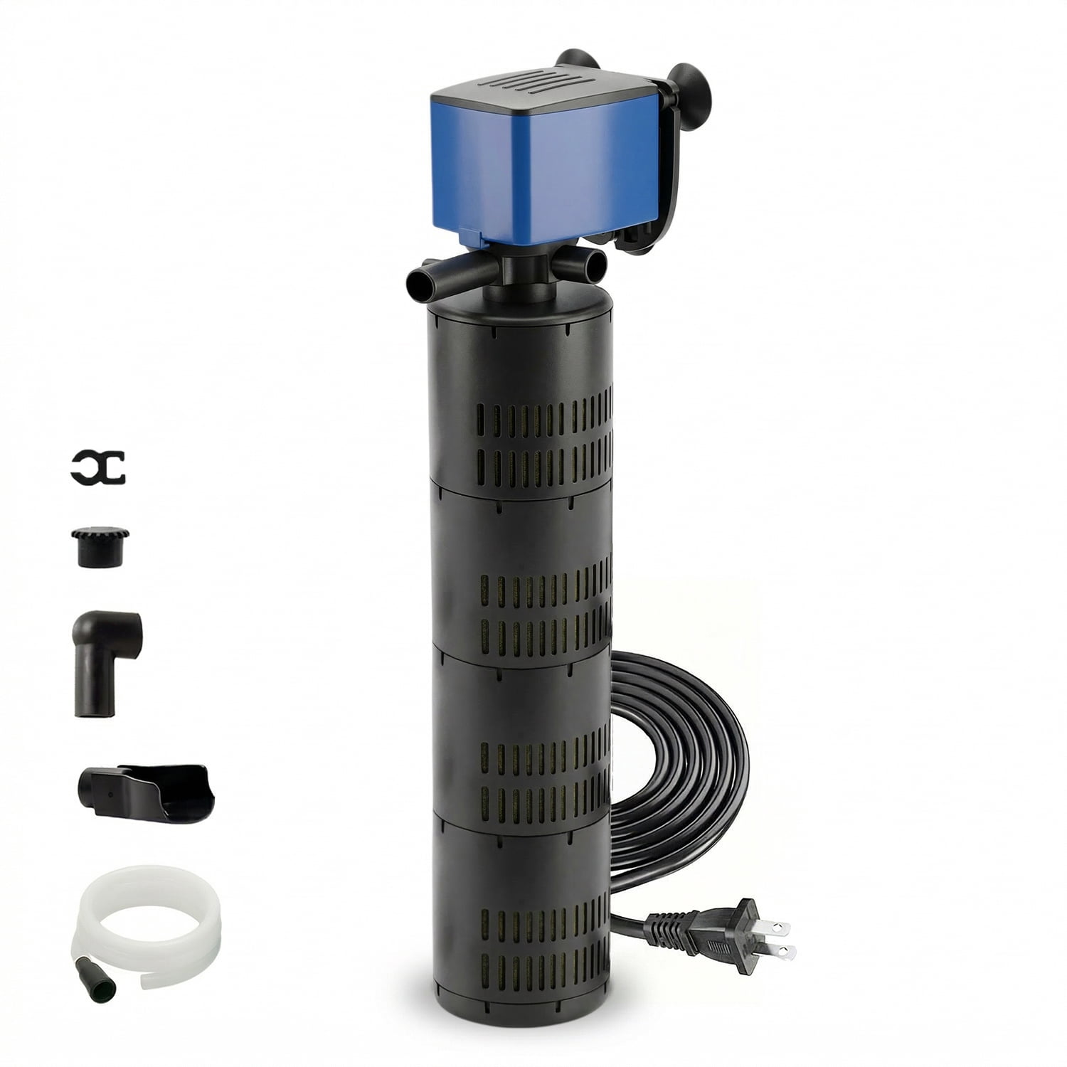 660 GPH Internal Aquarium Filter, 3-in-1 Submersible Powerhead Pump with Air Oxygenation & Sponge Filtration for Large Fish Tanks