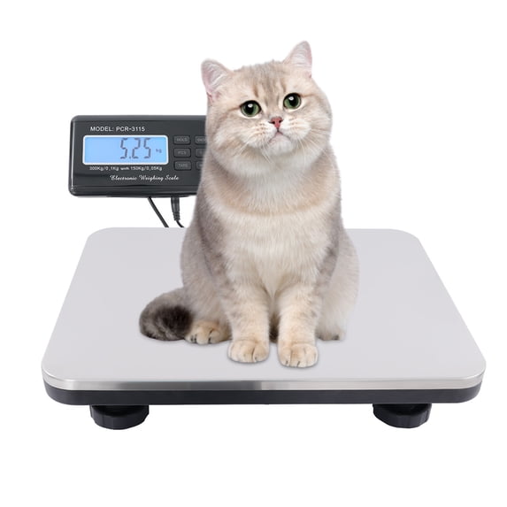 TOOL1SHOoo 660 LBs Digital Livestock Scale Animal Platform Scale , 14*12 inches Heavy Duty Electronic Pet Vet Weight Scale with LCD Screen Display