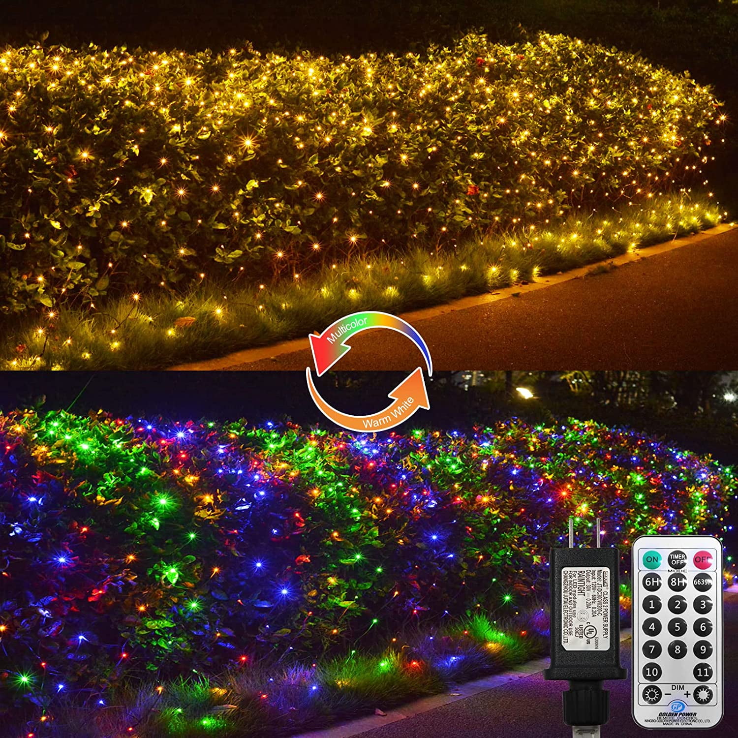 660 LED Color Changing Mesh Net Lights Outdoor Bush Net Christmas
