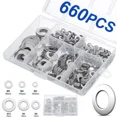 thumbnail image 1 of 304 Stainless Steel Washers Flat Washer Assortment Set Value Kit,660 Pieces Usa, 1 of 5
