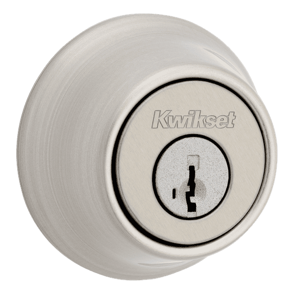 Kwikset 600 Series Single Cylinder Deadbolt Hardware Lock with Smartkey Satin Nickel
