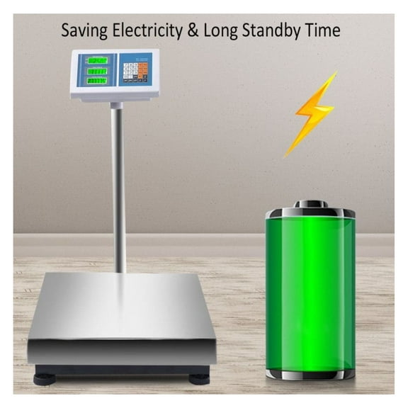 660 lbs Digital Floor Scale, Stainless Steel Platform Scale 600lb Capacity, Heavy Duty Bench Scale for Postal, Industry, Warehouse, Shipping, 300kg Max Weight