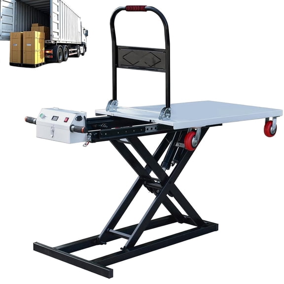 660 lbs Electric Scissor Lift Table Cart, 36.2" Max Lifting Height, Hydraulic Flatbed Handcart Trolley for Material Handling & Warehouse,Pickup Models