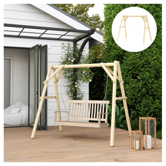 660 lbs Porch Swing Frame - A-Frame Stand for Hanging Chairs, Backyard Patio Swing Set, DIY Paintable, Heavy Duty