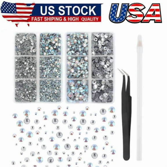 Super Glitter Crystal AB Non Hotfix Rhinestones Sewing Fabric Garment ...