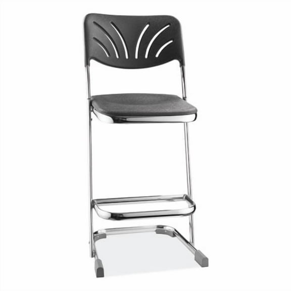 6600 Series Elephant Z-Stool With Backrest, Supports Up to 500 lb, 24" Seat Heightt, Black Seat, Bla | Bundle of 2