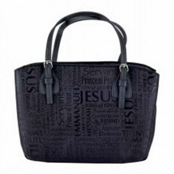66007 Bible Cover-Wedge Shape-Names Of Jesus Jacquard, Large-Black