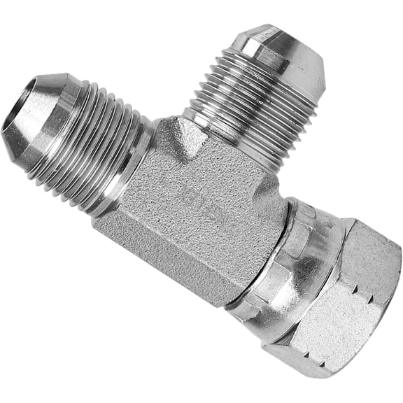 6602080808 Replacement Run Tee 1/2" 3/4"16 thread Male x Female Swivel JIC | Hydraulic T Adapter Fitting Carbon Steel