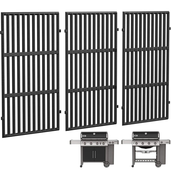66089 Cast Iron Grill Grates for Weber Genesis II E-410, E/S-415, E/S-435, S-410, E/S-440 Grills (2017 & Newer), Replacement Grids for Weber Genesis