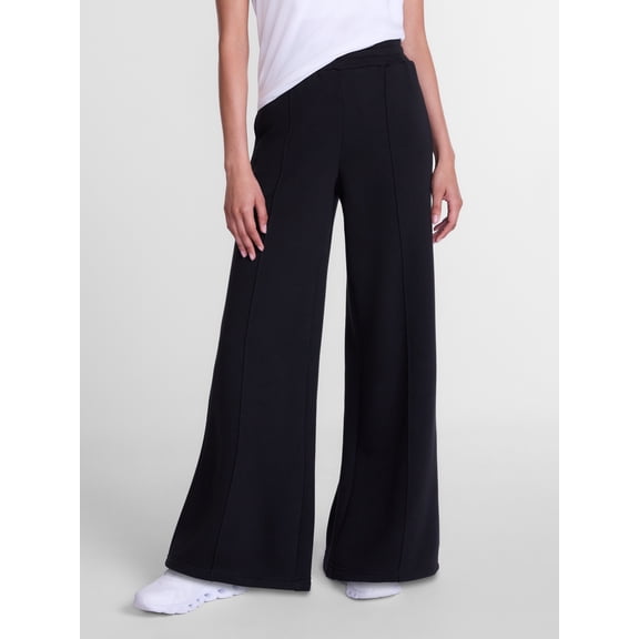 Athletic Works Women's and Women's Plus Pintuck Wide Leg Fleece Pants, 30" Inseam, Sizes XS-4X