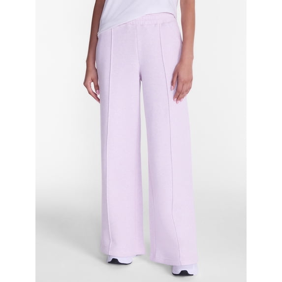 Athletic Works Women's and Women's Plus Pintuck Wide Leg Fleece Pants, 30" Inseam, Sizes XS-4X