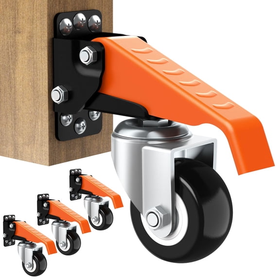660Lbs Heavy Duty Side Mount Retractable Workbench Casters, Set of 4