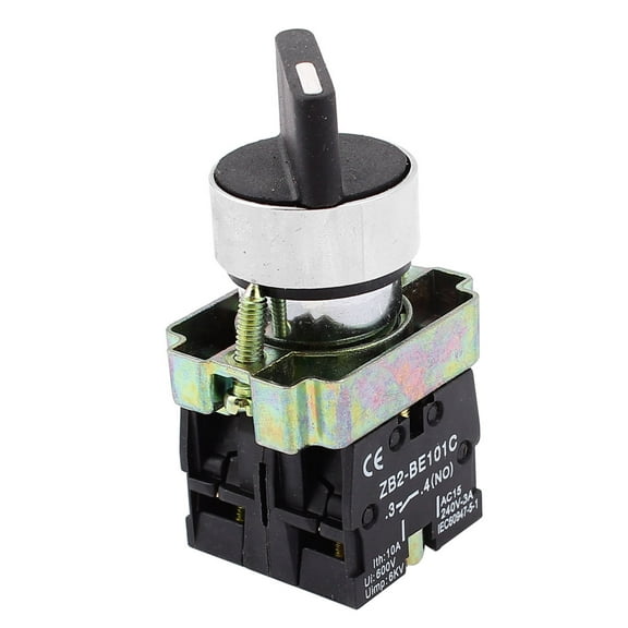 660V 10A On/Off/On Self Lock 3 Postion Rotary Selector Switch 22mm ZB2-BE101C