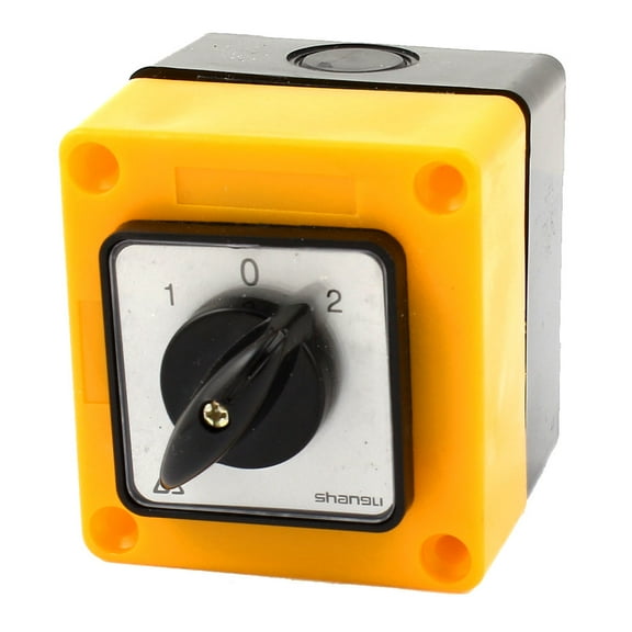 660V 20A 4 Screw Terminal 2 Pole Selector Rotary Cam Changeover Switch w Cover