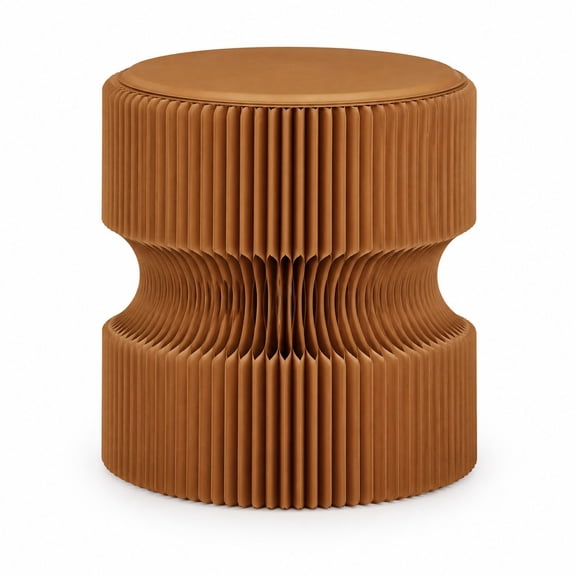 660lb Capacity Collapsible Folding Stool, Honeycomb Paper Ottoman Side Table with Accordion Design, Eco-Friendly Portable Sturdy Seat for Home Office Camping Party Mall Booth Gift, Brown