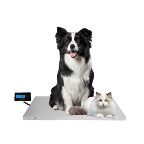660lb x 0.2lb Digital Pet Scale, Veterinary Scale Medium Livestock Floor Animal Pet Vet Scale w/LCD Monitor, Electronic Stainless Steel Dog Scale for Large Animal Goat Farm Animals