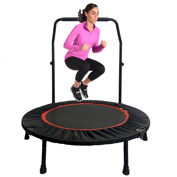 660lbs 40" Foldable Mini Trampoline Fitness Indoor workout,Rebounder with Handle