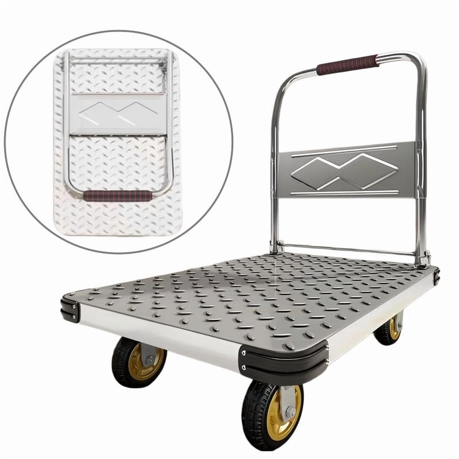 660lbs Capacity Folding Hand Truck, Heavy Duty Steel Utility Rolling Cart, Portable Moving Hand Dolly Cart