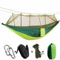 thumbnail image 1 of 660lbs Double Camping Hammock with Removable Mosquito Net Portable Parachute Nylon Hammock Jungle Explorer Double Bug Net Camping Hammock for Hiking ing Beach Backyard Travel,Green, 1 of 6