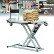 660lbs Hydraulic Lift Table Cart, 31.5" Lifting Height Electric Scissor Lift , Portable Scissor Jack With Four Wheels, Furniture Lift Mover Tool Set, For Material Handling & Transportation