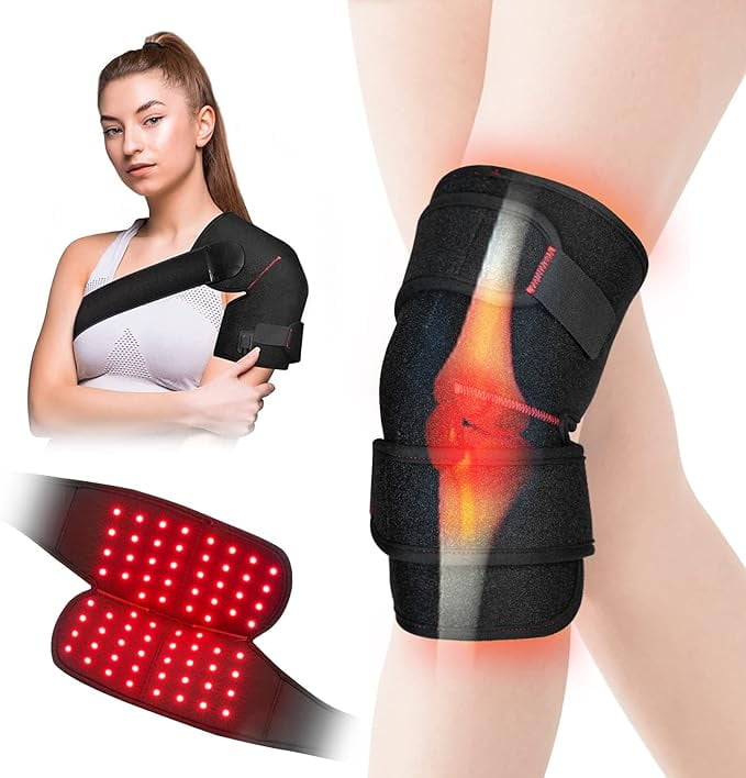 660nm&850nm LED Infrared Light  Pad for Knee Elbow Shoulder, Wearable Wrap Belt with 6 Modes & Pulse & Timer