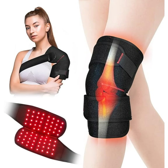 660nm&850nm LED Infrared Light Pad for Knee Elbow Shoulder, Wearable Wrap Belt with 6 Modes & Pulse & Timer