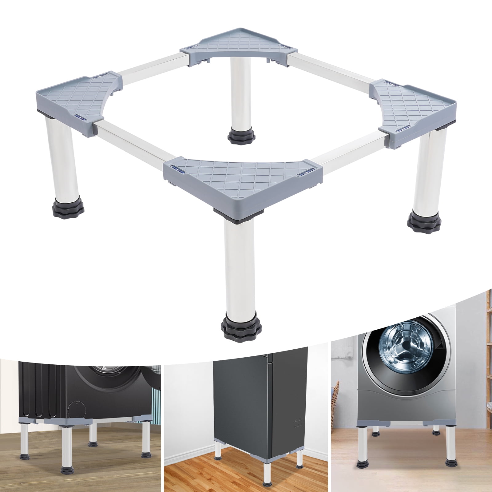 661.39lbs Washer Dryer Pedestal Stand, 4-Leg Appliance Stand Stabilizer Base, Adjustable Length & Height