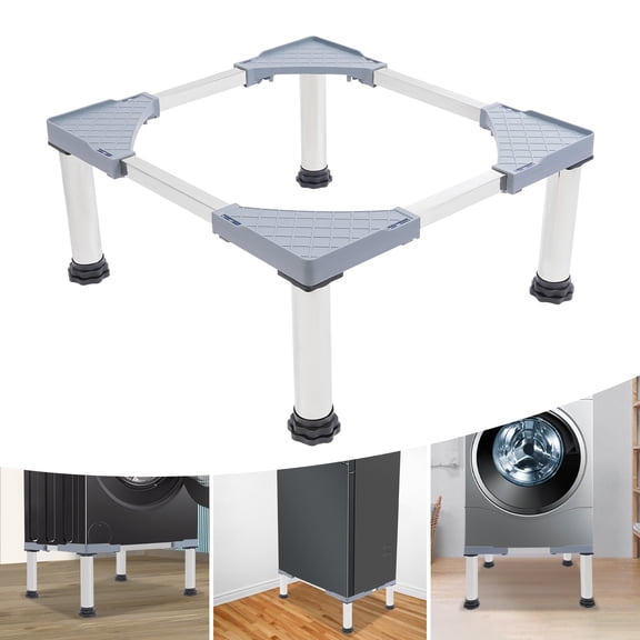 661.39lbs Washer Dryer Pedestal Stand, 4-Leg Appliance Stand Stabilizer Base, Adjustable Length & Height