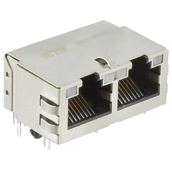 6610005-6 Connector Jack 2 Port 1000 Base-T Through Hole :RoHS