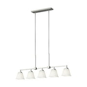6613705-962-Generation Lighting-Sea Gull Lighting-Ellis Harper-5 Light Island in Transitional Style-5.75 Inch wide by 18 Inch high-Brushed Nickel