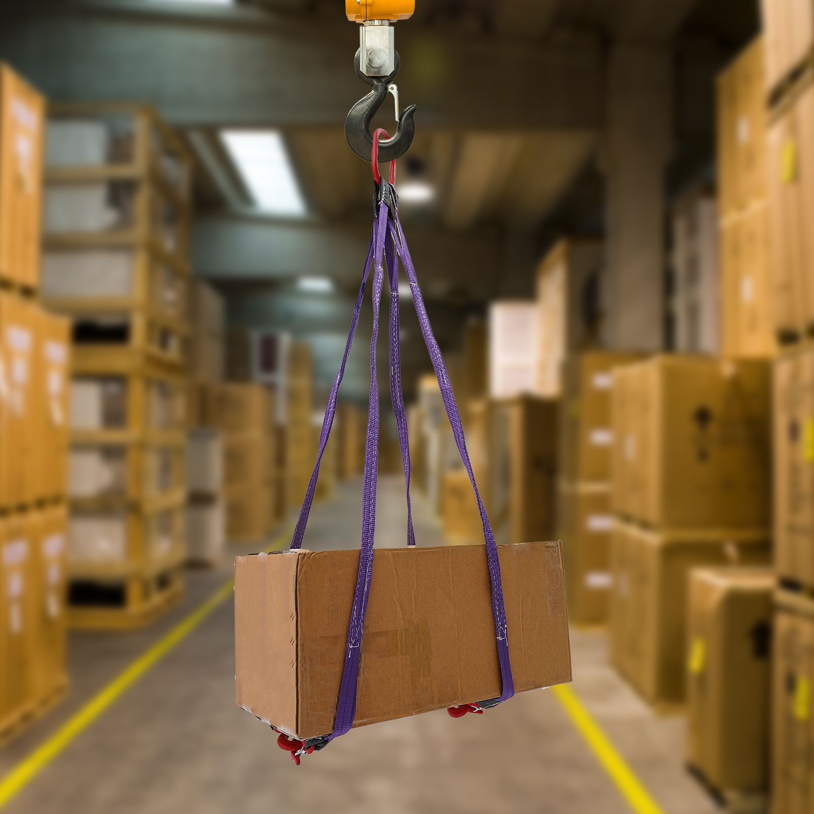 Anti Swing Rigging 6613lbs 4-Hook Chain Sling, G80 Grade 9.84ft Anti-Release Construction ...
