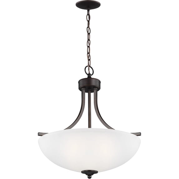 6616503-710-Generation Lighting-Sea Gull Lighting-Geary-3 Light Medium Pendant in Transitional Style-18.63 Inch wide by 20.63 Inch high-Bronze