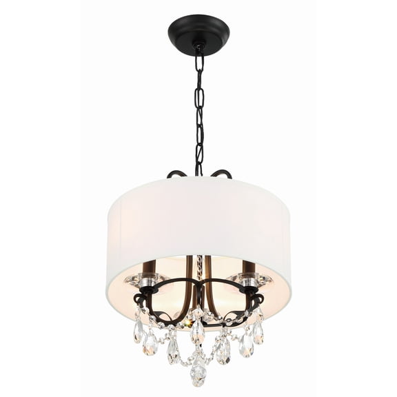 6623-MK-CL-MWP Crystorama Lighting Othello - 3 Light Mini Chandelier-17 Inches Tall and 14 Inches Wide -Traditional Installation