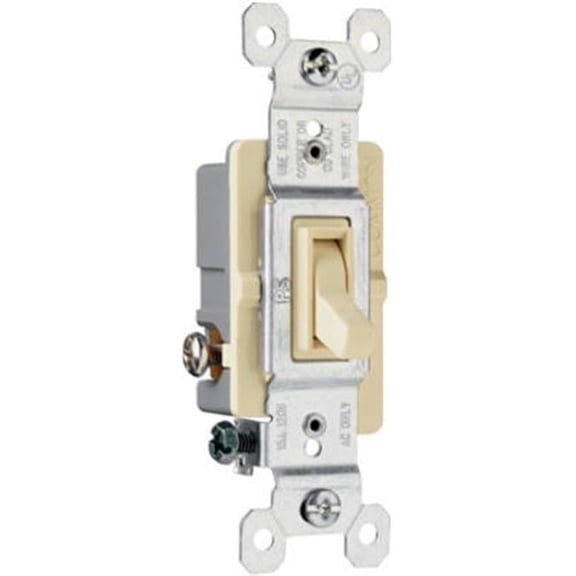 663IGTU Grounded Standard 3 Way Toggle Switch, Ivory