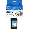 thumbnail image 1 of 664 664XL Ink Cartridges Compatible for HP 5275 4676 4536 4535 3775 3635 2675 2135 1115 Inkjet Printers, Leak-Proof Design Crisp Printing, 1 of 7