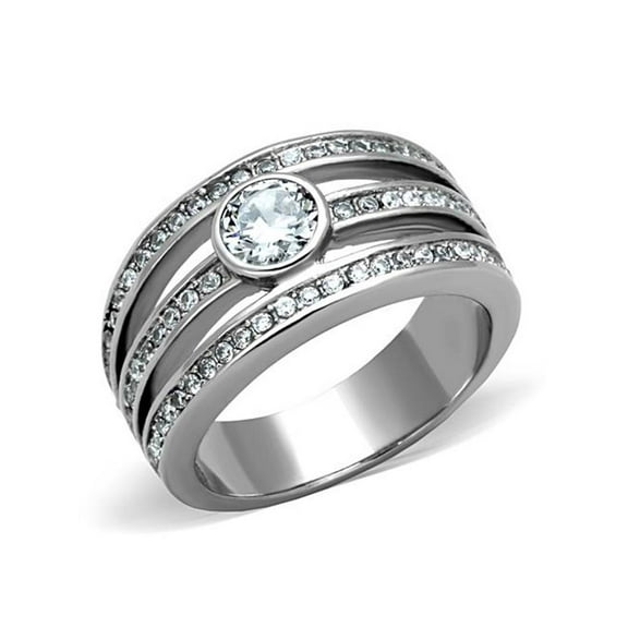.665 Ct Cubic Zirconia Stainless Steel 316 Anniversary Fashion Ring Sizes 6