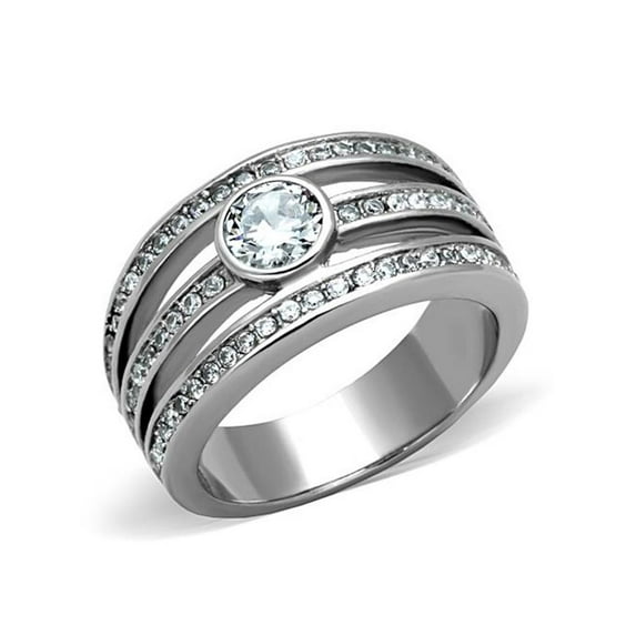 .665 Ct Cubic Zirconia Stainless Steel 316 Anniversary Fashion Ring Sizes 7