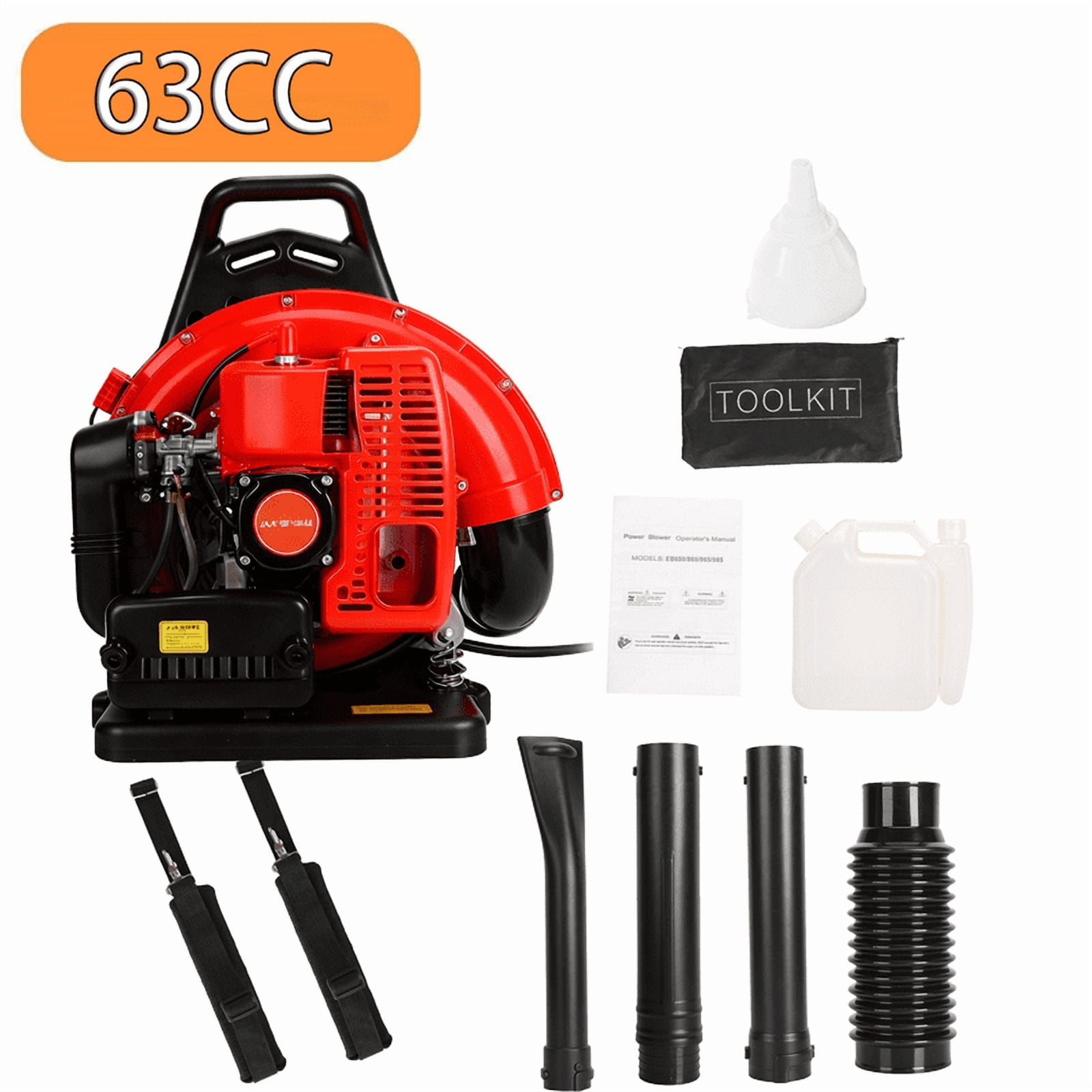665CFM Backpack Gas Leaf Blower 63CC 2-Cycle Ergonomic Harness System 205MPH Low Vibration Cruise Control Powerful Gas Blowers for Lawn Yard Care Gifts for Dad