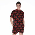 thumbnail image 1 of 666 Satan Pattern Short Sleeve Men'S Rompers Casual Summer Jumpsuits Outfit, 1 of 4