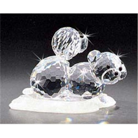 667-17 1.92 L x 1.22 H in. Crystal 2 Dogs Animals Figurines