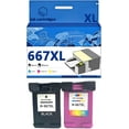 thumbnail image 1 of 667 667XL Ink Cartridges Compatible for HP 1275 2374 2375 2376 2775 2776 6075 6475 6476 Inkjet Printers, Leak-Proof Design Crisp Printing, 1 of 7