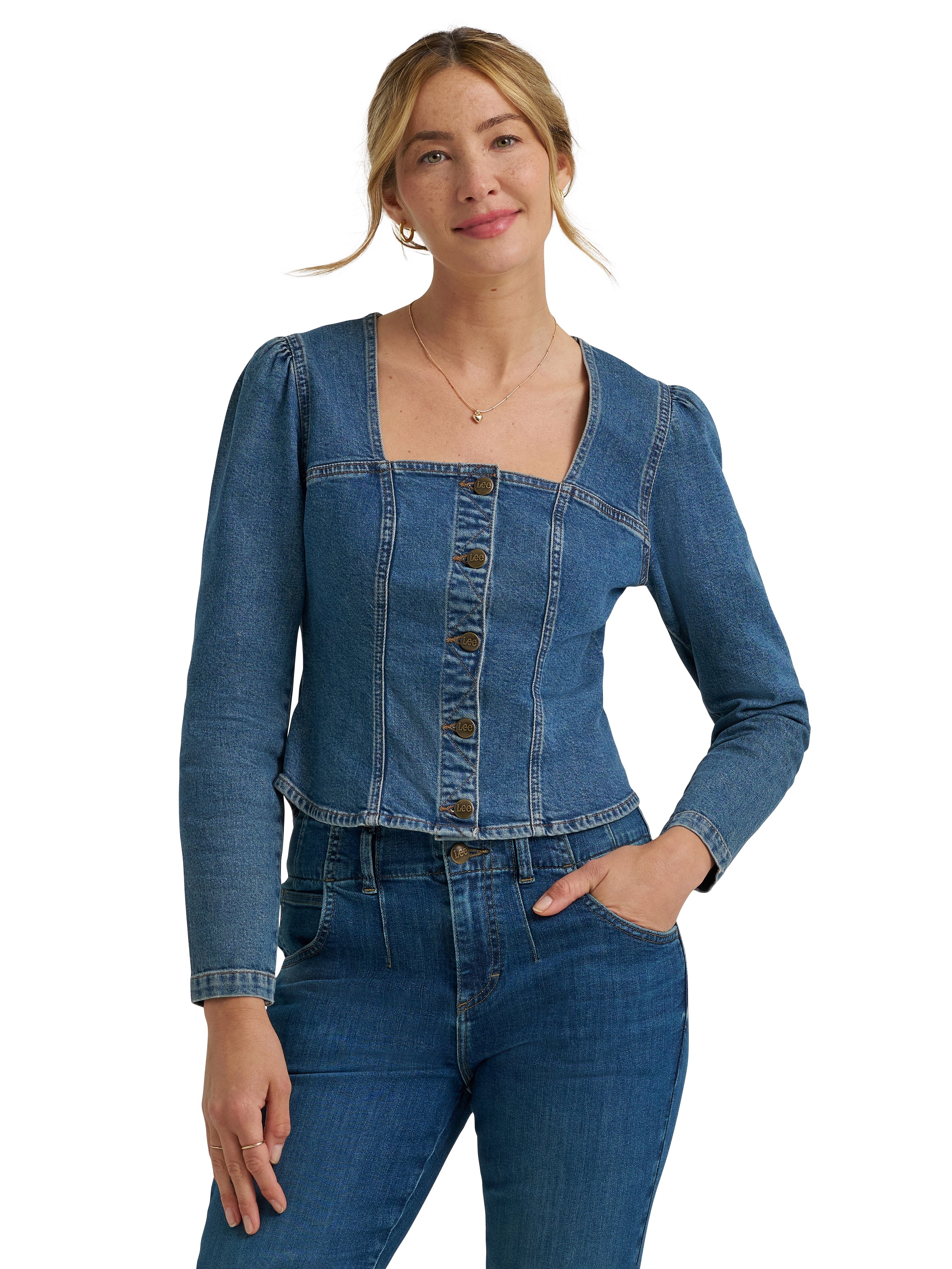 トップス Lee Women's Two Toned Denim Snap Front Shirt | Women | Lee®
