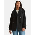 thumbnail image 1 of Time and Tru Women's and Women's Plus Faux Wool Peacoat, Sizes XS-2X, 1 of 6