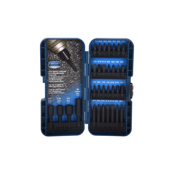 Century Drill & Tool 66939 Impact Pro Torsion Bits and Accessories, 32-Piece Set
