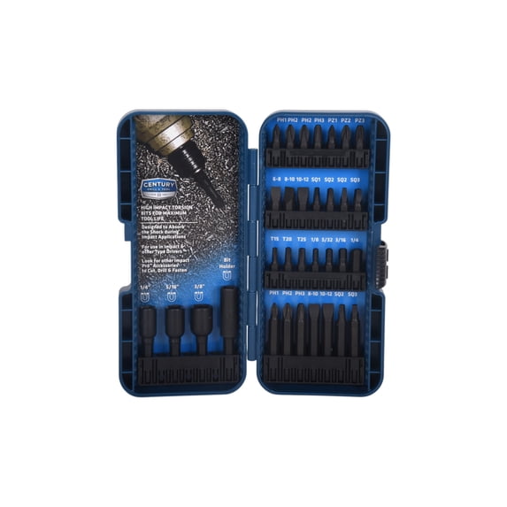 Century Drill & Tool 66939 Impact Pro Torsion Bits and Accessories, 32-Piece Set