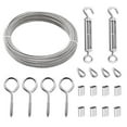 thumbnail image 1 of 66FT 1/16" Turnbuckle Wire Tensioner Kit M5 Hook and Eye Turnbuckle Kit Heavy Turnbuckle Cable Railing Kit 20M Stainless Steel Cable Wire Rope for Railings Hanging Outdoor Lights Clotheslines, 1 of 8