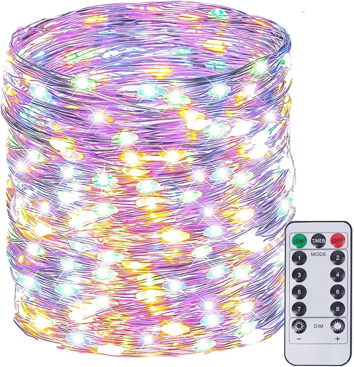66FT 200 LED Fairy Lights with Remote Battery Powered , 8 Modes ...