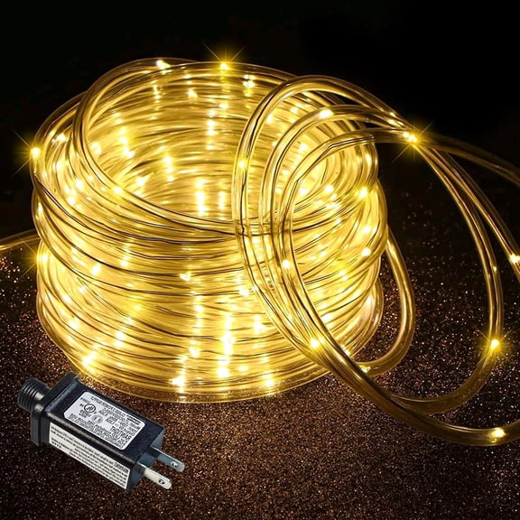 66FT 200 LED Rope Lights Outdoor Waterproof, Connectable Rope Lights for Outside with 8 Modes, Plug in Flexible Tube Lights for Indoor Bedroom Patio Pool Camping Party Decorations, Warm White